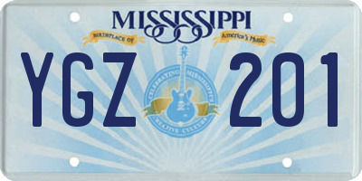 MS license plate YGZ201