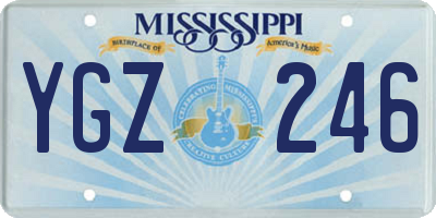 MS license plate YGZ246