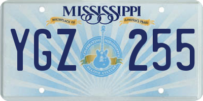 MS license plate YGZ255