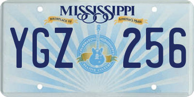 MS license plate YGZ256