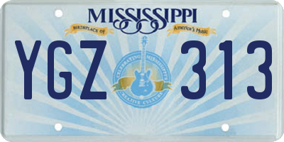 MS license plate YGZ313