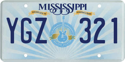 MS license plate YGZ321