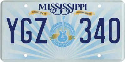 MS license plate YGZ340