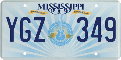 MS license plate YGZ349