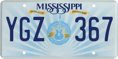 MS license plate YGZ367