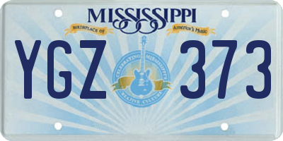 MS license plate YGZ373