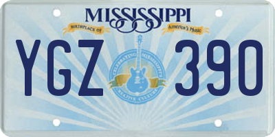MS license plate YGZ390