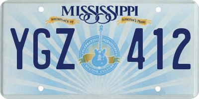 MS license plate YGZ412