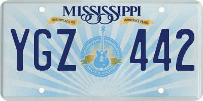 MS license plate YGZ442
