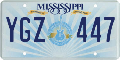 MS license plate YGZ447
