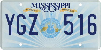 MS license plate YGZ516