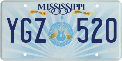MS license plate YGZ520