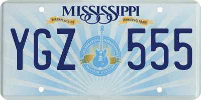 MS license plate YGZ555