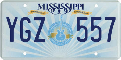 MS license plate YGZ557