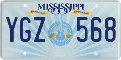 MS license plate YGZ568