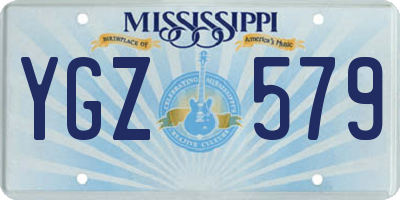 MS license plate YGZ579