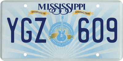 MS license plate YGZ609