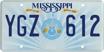 MS license plate YGZ612