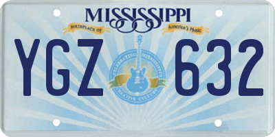 MS license plate YGZ632
