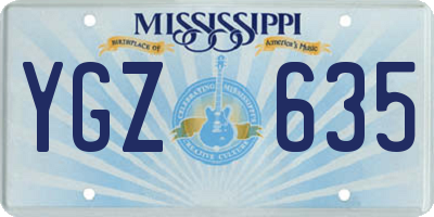 MS license plate YGZ635