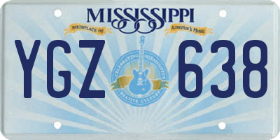 MS license plate YGZ638