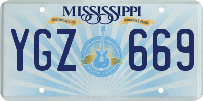MS license plate YGZ669