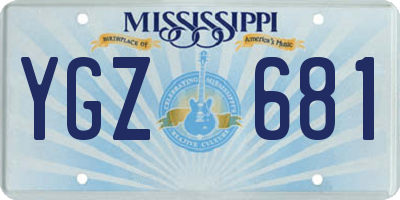 MS license plate YGZ681