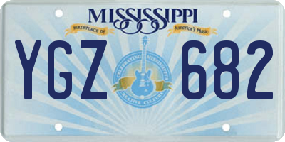 MS license plate YGZ682