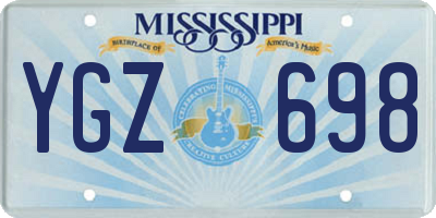 MS license plate YGZ698