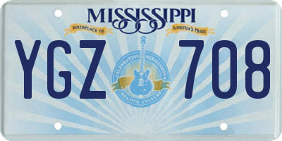 MS license plate YGZ708