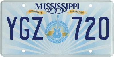MS license plate YGZ720