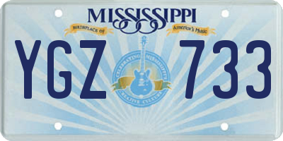 MS license plate YGZ733