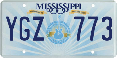 MS license plate YGZ773