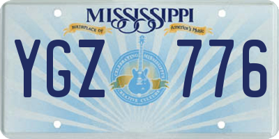 MS license plate YGZ776