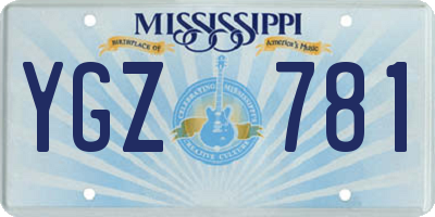MS license plate YGZ781