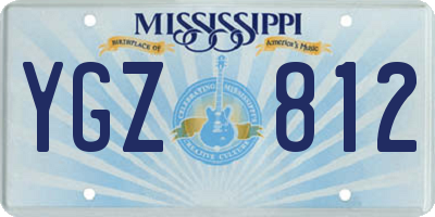 MS license plate YGZ812