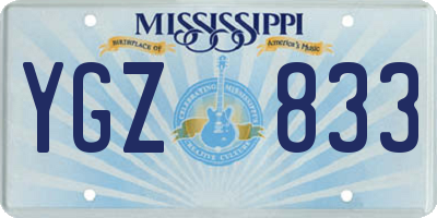 MS license plate YGZ833