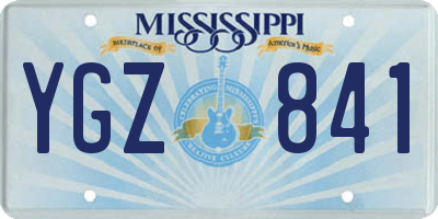 MS license plate YGZ841