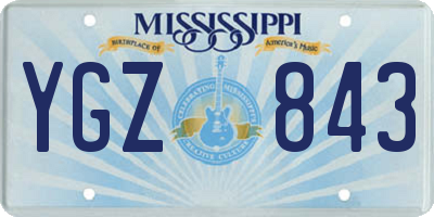 MS license plate YGZ843