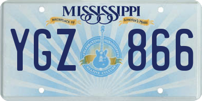 MS license plate YGZ866