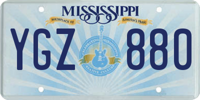 MS license plate YGZ880