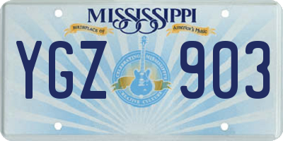 MS license plate YGZ903