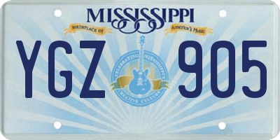 MS license plate YGZ905