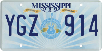 MS license plate YGZ914