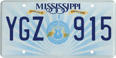 MS license plate YGZ915