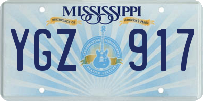 MS license plate YGZ917