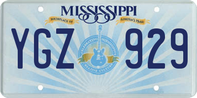MS license plate YGZ929