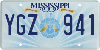 MS license plate YGZ941
