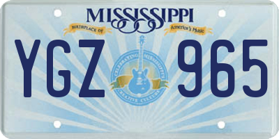 MS license plate YGZ965