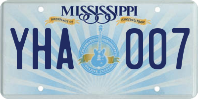 MS license plate YHA007